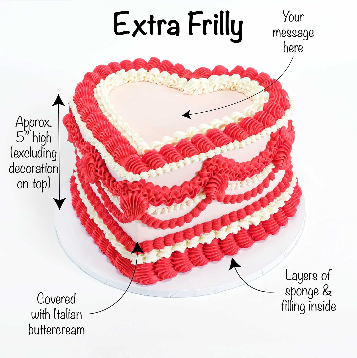 'Free From' Frilly Heart Cake (GF)