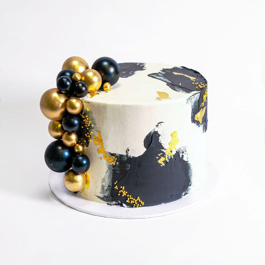 'Free From' Black & Gold Cake