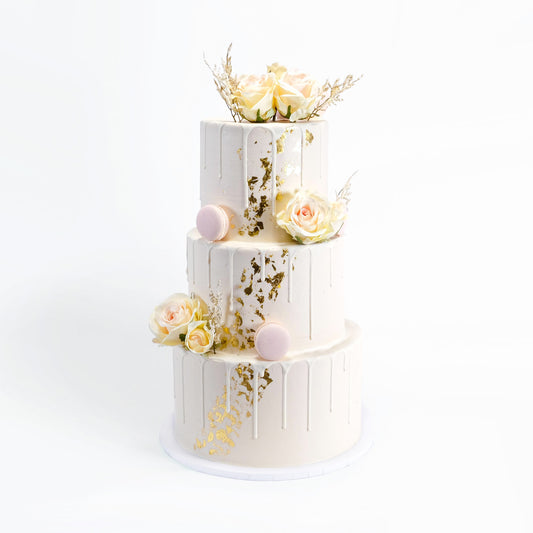 Gold Leaf Wedding Cake