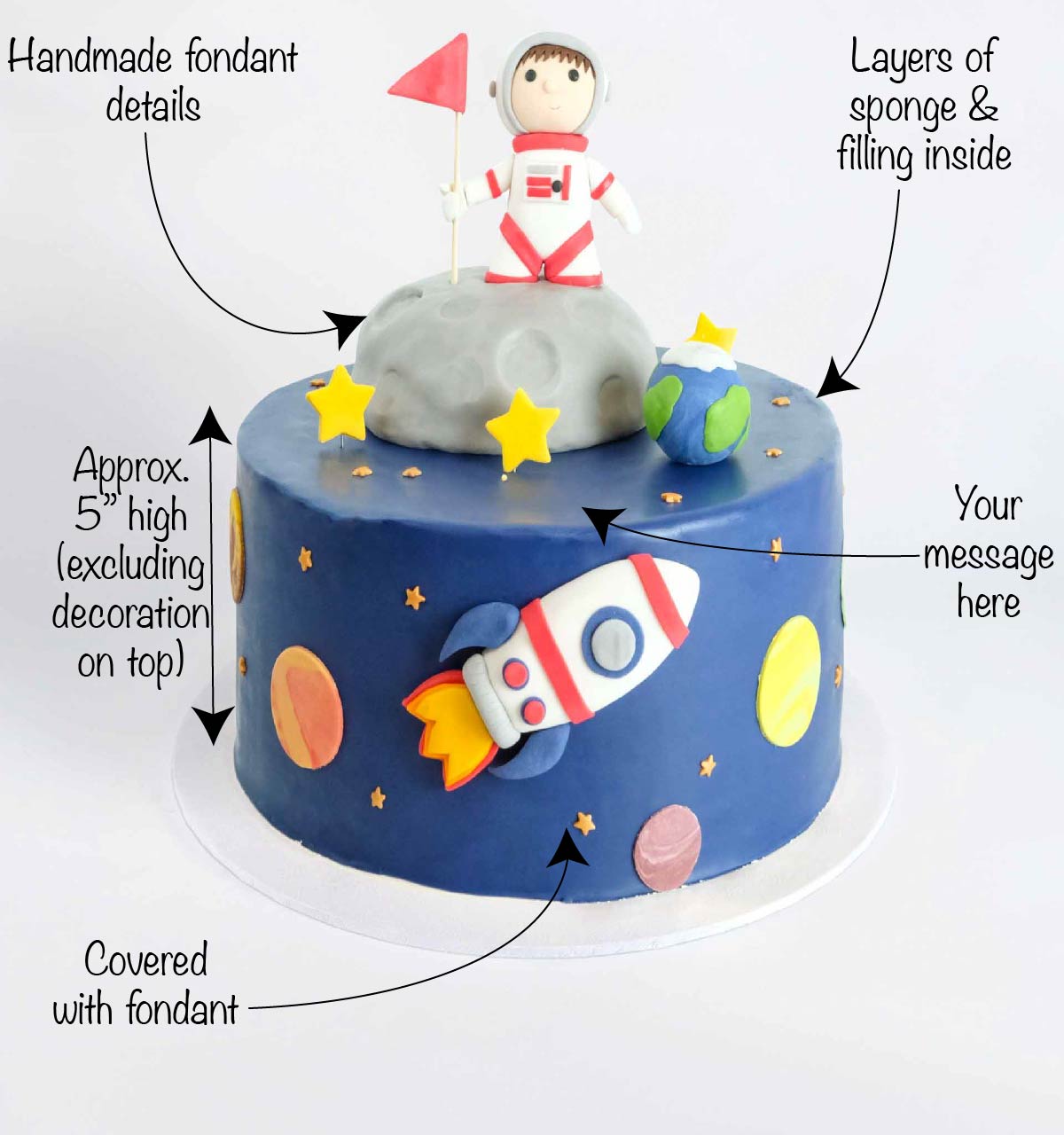 Space Theme Birthday Cake | Faridabadcake